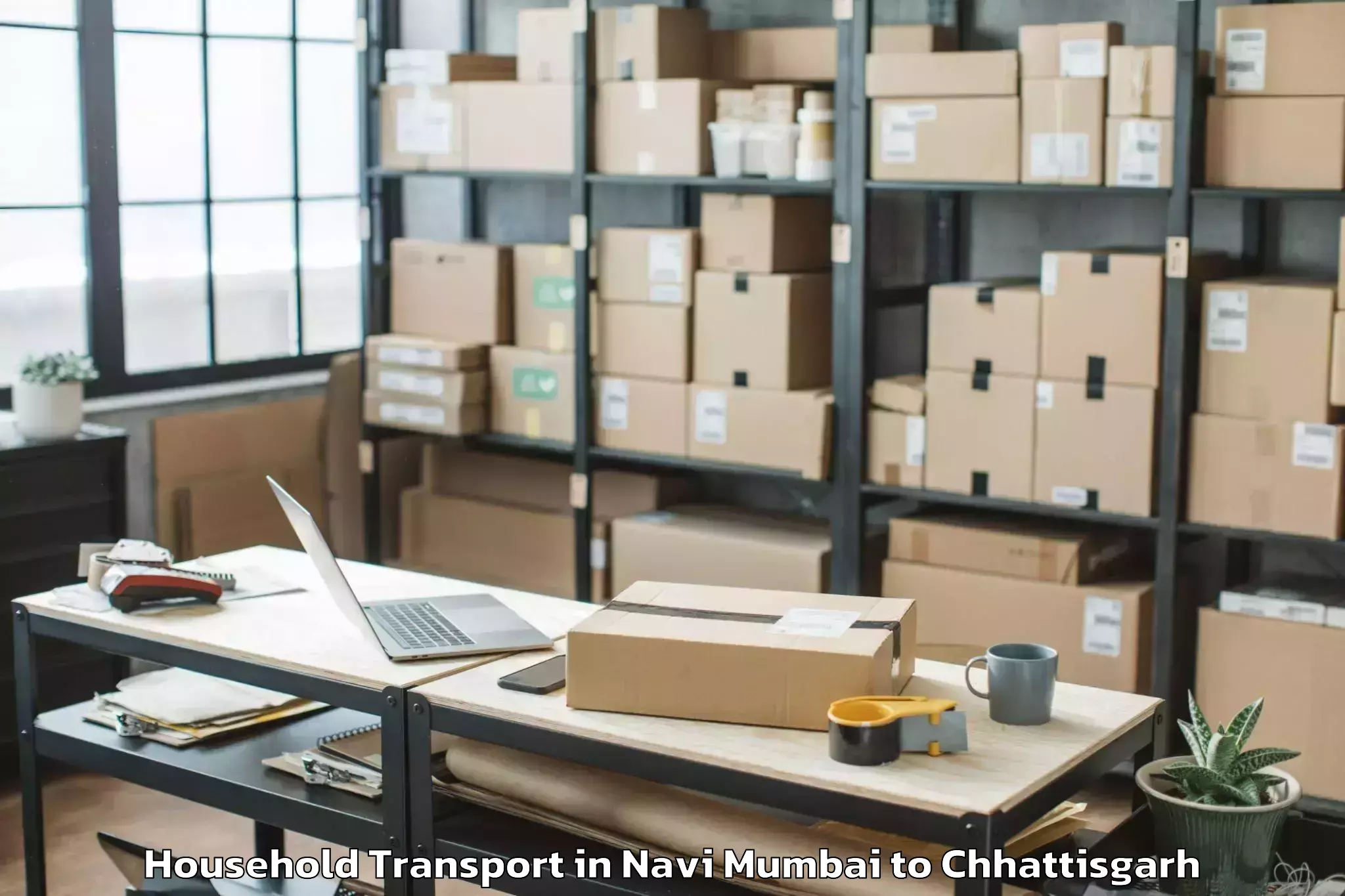 Hassle-Free Navi Mumbai to Jashpurnagar Household Transport